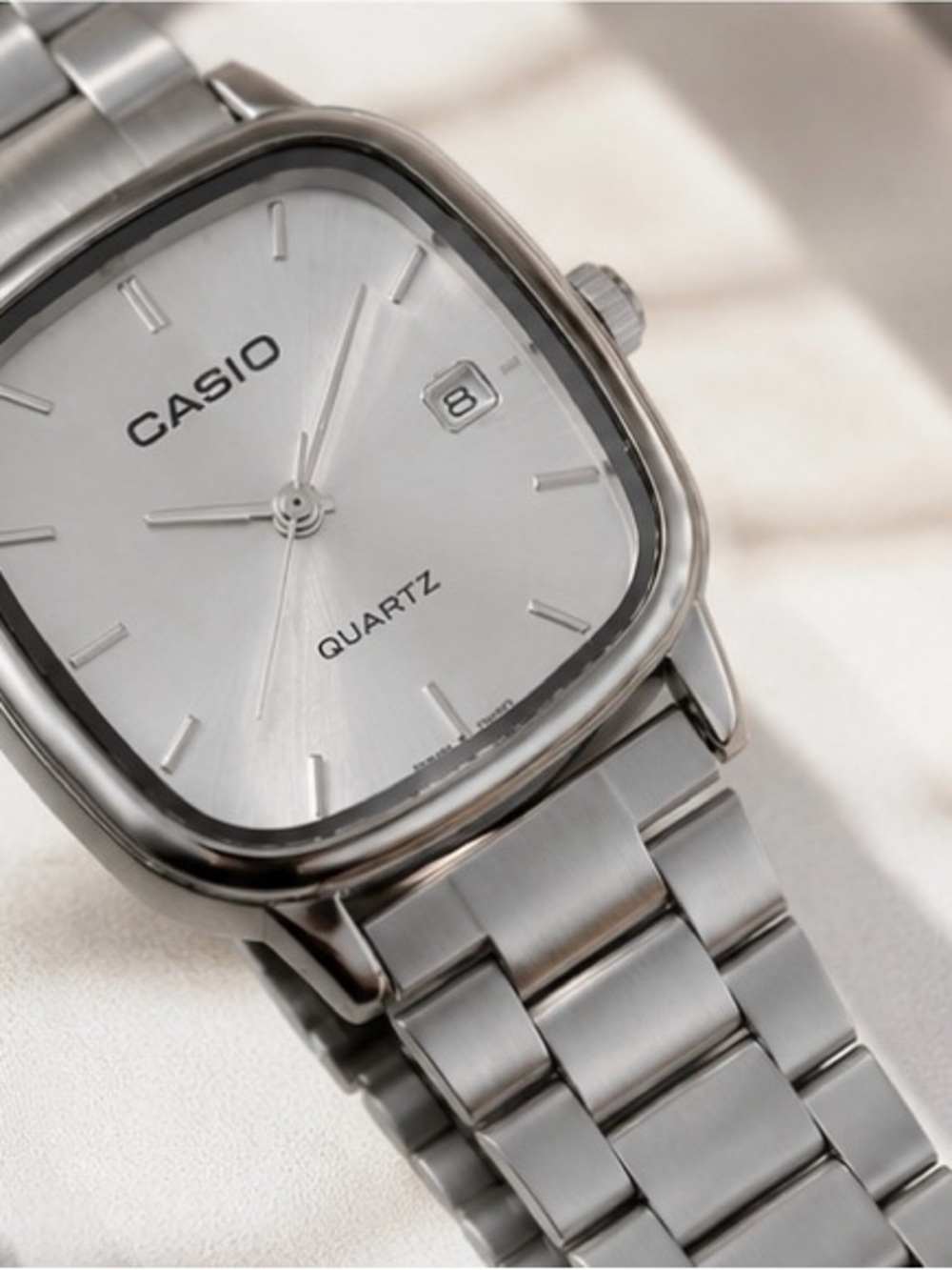 Casio Silver Stainless Steel Square-Edge Bracelet Watch